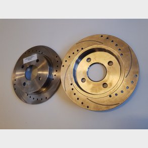 REAR CROSS DRILLED AND GROOVED BRAKE DISCS